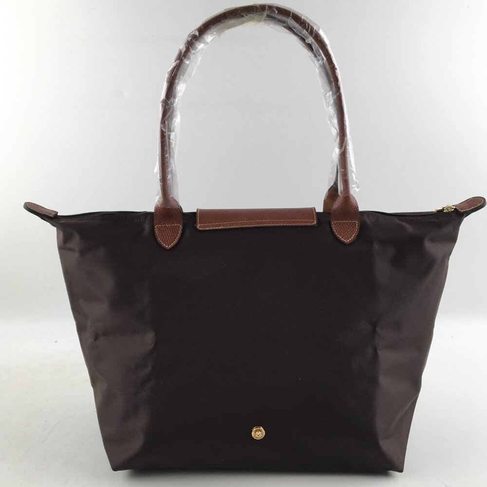Longcham Green Pliage large Tote Bag in Ebony brown color - Picture 3 of 13